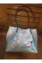 Christian Louboutin Cabarock Tote Bag Metallic Leder Silber