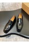 Christian Louboutin Chambelimoc Loafer Glänzende Kalbsleder Schwarz CL-Schuhe