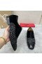 Christian Louboutin Greggo Oxford Kalb Leder Strass und Samt Schwarz