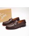 Christian Louboutin Logo Verschönerung Loafer Kalbsleder Kaffee