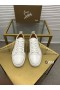 Christian Louboutin Louis Junior Low Top Sneaker Leder Weiß Gold