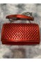 Christian Louboutin Paloma Clutch Metallic-Leder und Spikes-Red