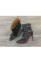 Christian Louboutin So Kate Booty Ankle Boots 100mm Toile Splash Multicolor