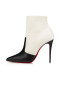 Christian Louboutin So Sommer Booty 100mm Kalb Leder Schwarz Weiß