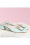 Roger Vivier Belle Vivier Metall Schnalle Maultiere Blau Patent Leder