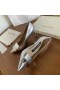 Sergio Rossi SR1 Pumps 75mm Silber Lammfell