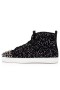 Christian Louboutin High-top Lou Spikes Orlato Schwarz/Silber Velvet