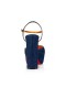 Christian Louboutin Plattformen Coluna Pumpe 130 mm Denim/lin Saba Gold Tissu