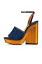 Christian Louboutin Plattformen Mira Colunata 120-mm-Denim/lin Saba Gold/saba Gd Tissu