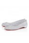 Christian Louboutin Marlougiela Strass Ballerinas Strass Mesh And Laminated Calf Leather Silver