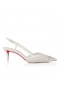 Christian Louboutin Miss Z Sling Sparkling 60 Mm Slingback Pumps Mesh And Strass Version Ivory