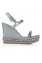 Christian Louboutin Pyraclou 110 Mm Espadrilles Iridescent Nappa Leather Manuka