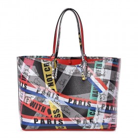 Christian Louboutin Ost-West-Cabata Tote Kalbsleder Loubiballage Spikes Schwarz Multicolor