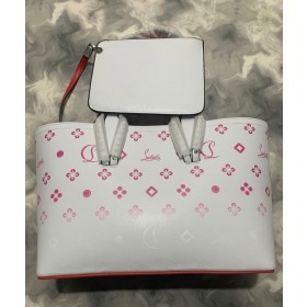 Christian Louboutin Ost-West-Cabata Tote Kalbsleder Loubinthesky White CL Taschen