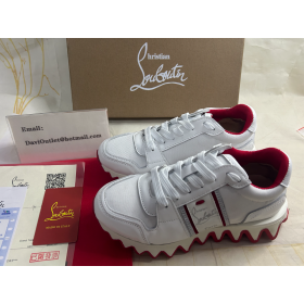 Christian Louboutin Nastroshark Sneakers aus Kalbsleder Und Baumwolle Weiß CL Schuhe Store