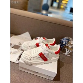 Dior-ID Sneaker White Red Kalbsleder, Kautschuk