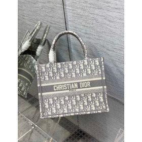 Dior Book Tote Grau Dior Oblique-Stickerei