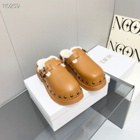 Dior Diorquake Sandalen, Holz-Sohle Fliegerhaube Aus Braun