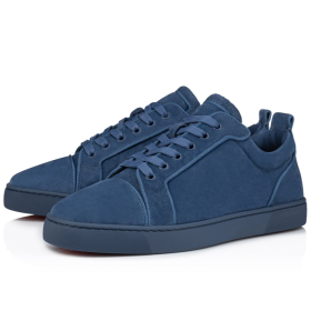 Christian Louboutin Louis Junior Low-top Sneakers Veau Velours Blau