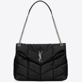 Saint Laurent Loulou Puffer Medium Tasche Schwarz Lammfell Saint Laurent Taschen
