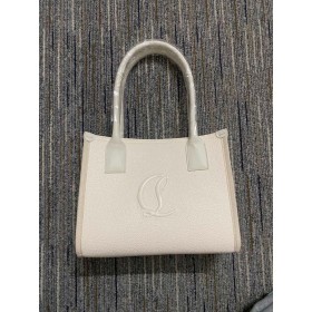 Christian Louboutin Meiner Seite Mini Tote Bag Genarbtes Kalbsleder Beige CL-Taschen