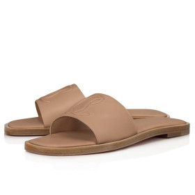Christian Louboutin CL Mule Kalb Leder Beige Christian Louboutin Schuhe