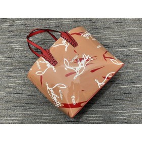 Christian Louboutin Cabata Tote Bag Kraft Nieten Patent Leder Multicolor