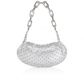 Christian Louboutin Le 54 Chain Bag Nappa-Leder Und Spikes Silber