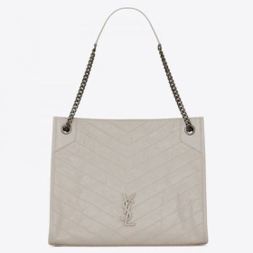 Saint Laurent Medium Niki-Shopping Bag-White-Leder Von Saint Laurent Taschen