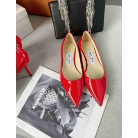 Jimmy Choo Liebe Flache Patent Leder JC Emblem Rot