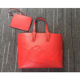 Christian Louboutin Cabata Tote Bag Logo-Motiv-Kalb-Leder Rot