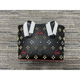 Christian Louboutin Cabata Tote Bag Embellished Spikes Kalb Leder Schwarz