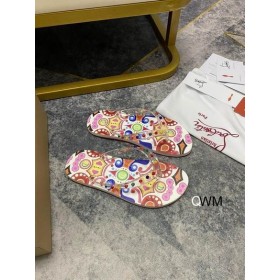 Christian Louboutin Loubi Spikes Donna Flache Flip-Flops Multicolor CL-Schuhe