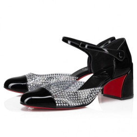 Christian Louboutin Miss Mj Strass 55 Mm Riemchen Pumps Schwarz CL-Schuhe