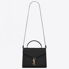 Saint Laurent Cassandra Medium Bag Schwarz Genarbtem Leder Von Saint Laurent Taschen