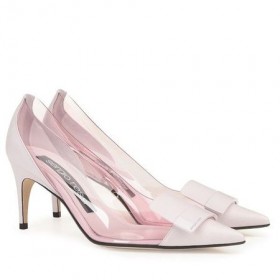 Sergio Rossi SR1-Pumpen, 75 mm White PVC