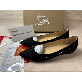 Christian Louboutin Flache Anjalina Black/schwarz Gun Wildleder