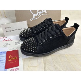 Christian Louboutin Low-top Fun Louis Junior Spikes Black/schwarz Gun Sneaker