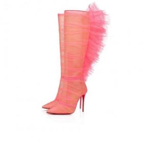 Christian Louboutin Tall Boot Libellibotta 100 mm Bubble Gum Rete