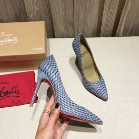 Christian Louboutin So Kate 120mm Pumps Python Leather Gray