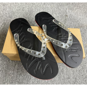 Christian Louboutin Super Loubi Flip Mules Rubber Black Transparent