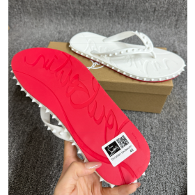 Christian Louboutin Super Loubi Flip Mules Rubber White