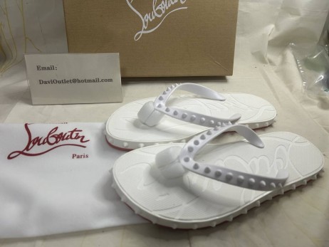 Christian Louboutin Super Loubi Flip Mules Rubber White