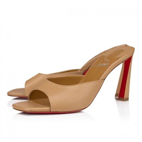 Christian Louboutin Condora Μουλάρι 85mm Μουλάρια Δέρμα Nappa Toffee Παπούτσια CL