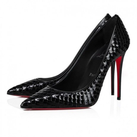 Christian Louboutin Κέιτ 100 Mm Αντλίες Ανάγλυφο Διπλωμάτων Ευρεσιτεχνίας Δέρμα Μοσχαριού Birdy Black Christian Louboutin Παπούτσια
