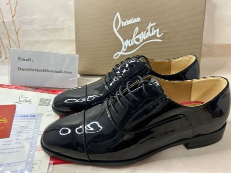 Christian Louboutin Oxford Greggo Μαύρο Δερμάτινο Παπούτσι