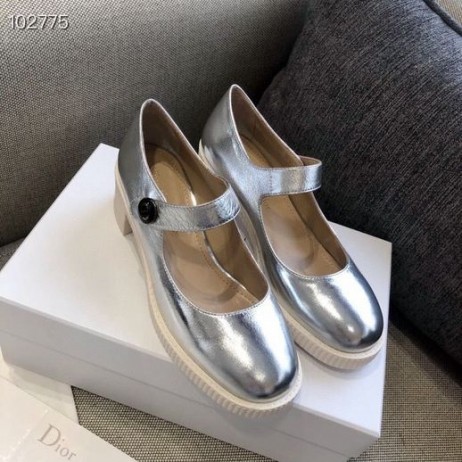 Dior, D-Κούκλα Αντλία Ασήμι Γυαλιστερό Δέρμα Μοσχαριού