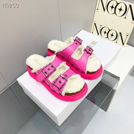 Dior Diorquake Σανδάλια Shearling Ροζ