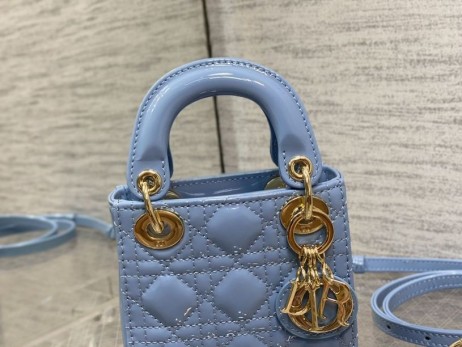 Dior Lady Dior Ορίζοντα Μπλε Cannage Προβιά 12CM
