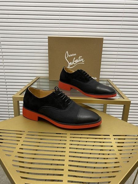 Christian Louboutin Greggo RXL Oxford Μοσχαριού, Δέρμα και Βελούδο Μαύρο